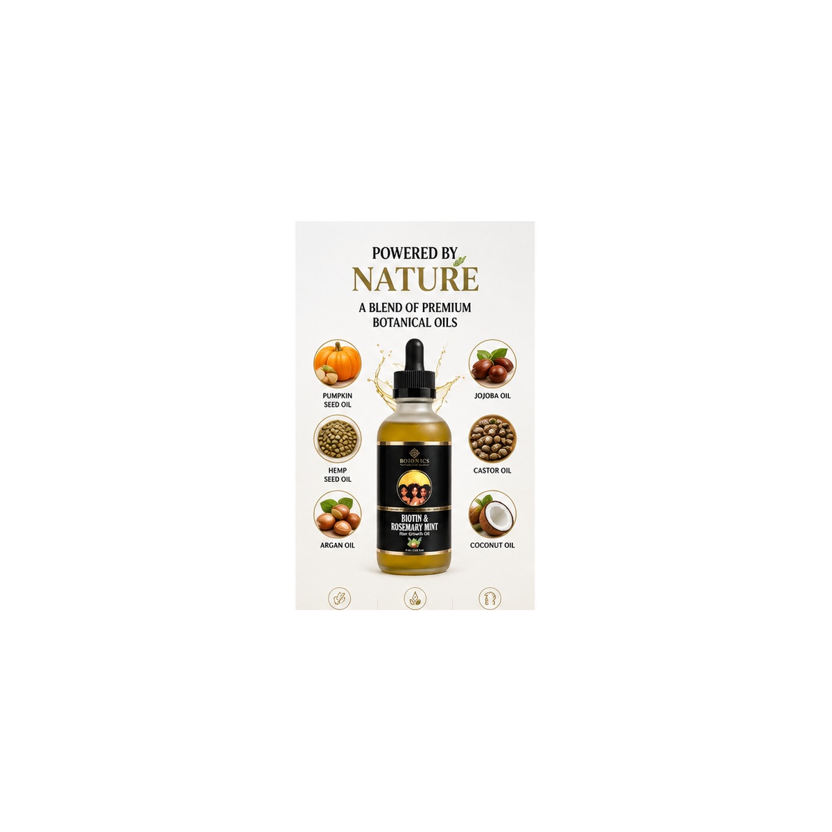 Bo10nics Biotin & Rosemary Mint Hair Growth Oil – 4 oz - Image 3