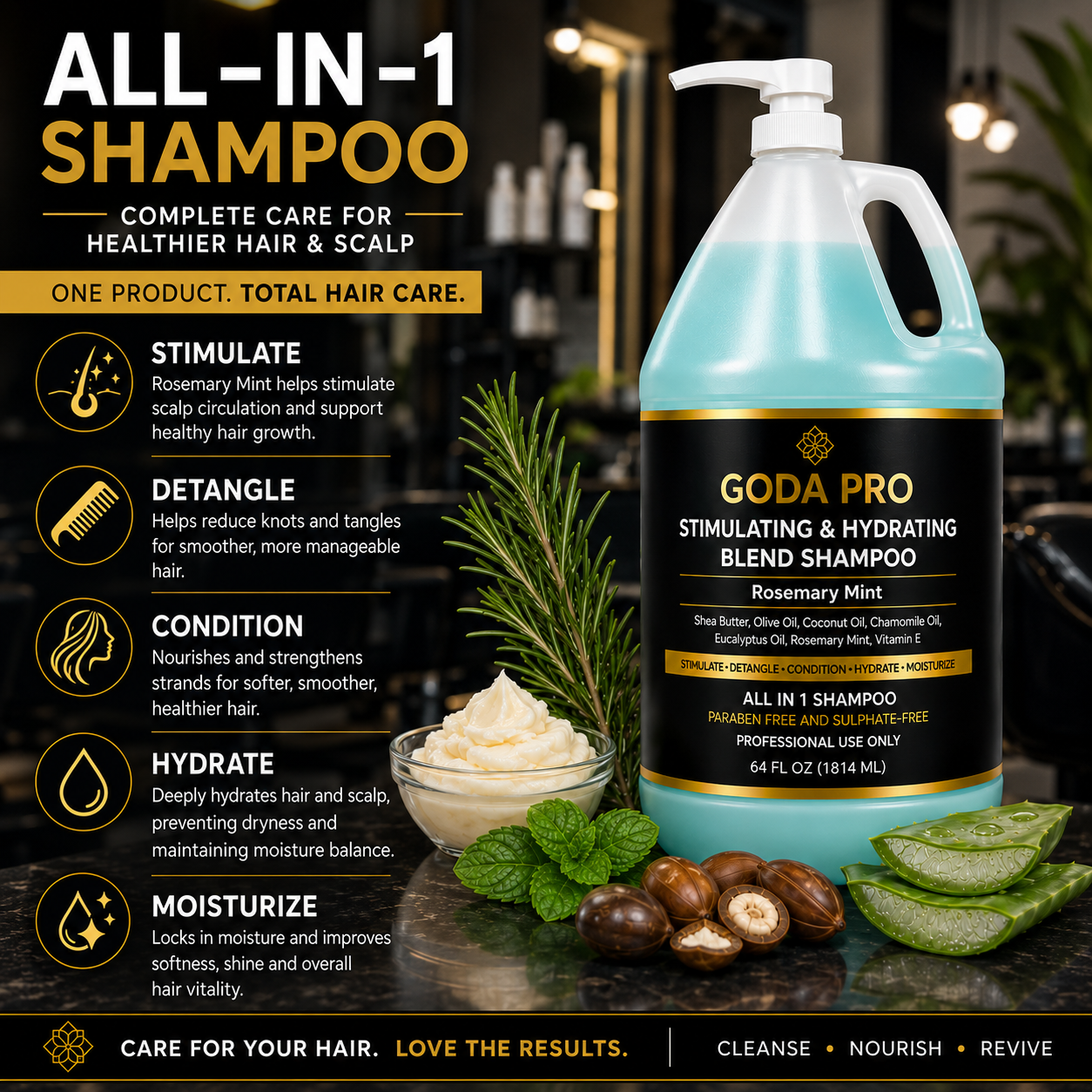 GODA PRO Stimulating & Hydrating Rosemary Mint Shampoo – 64 fl oz - Image 6