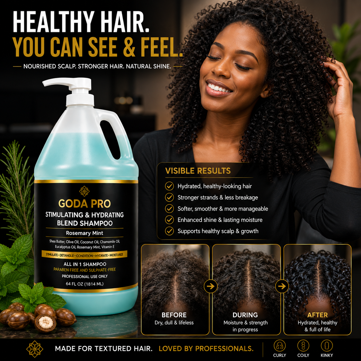 GODA PRO Stimulating & Hydrating Rosemary Mint Shampoo – 64 fl oz - Image 8