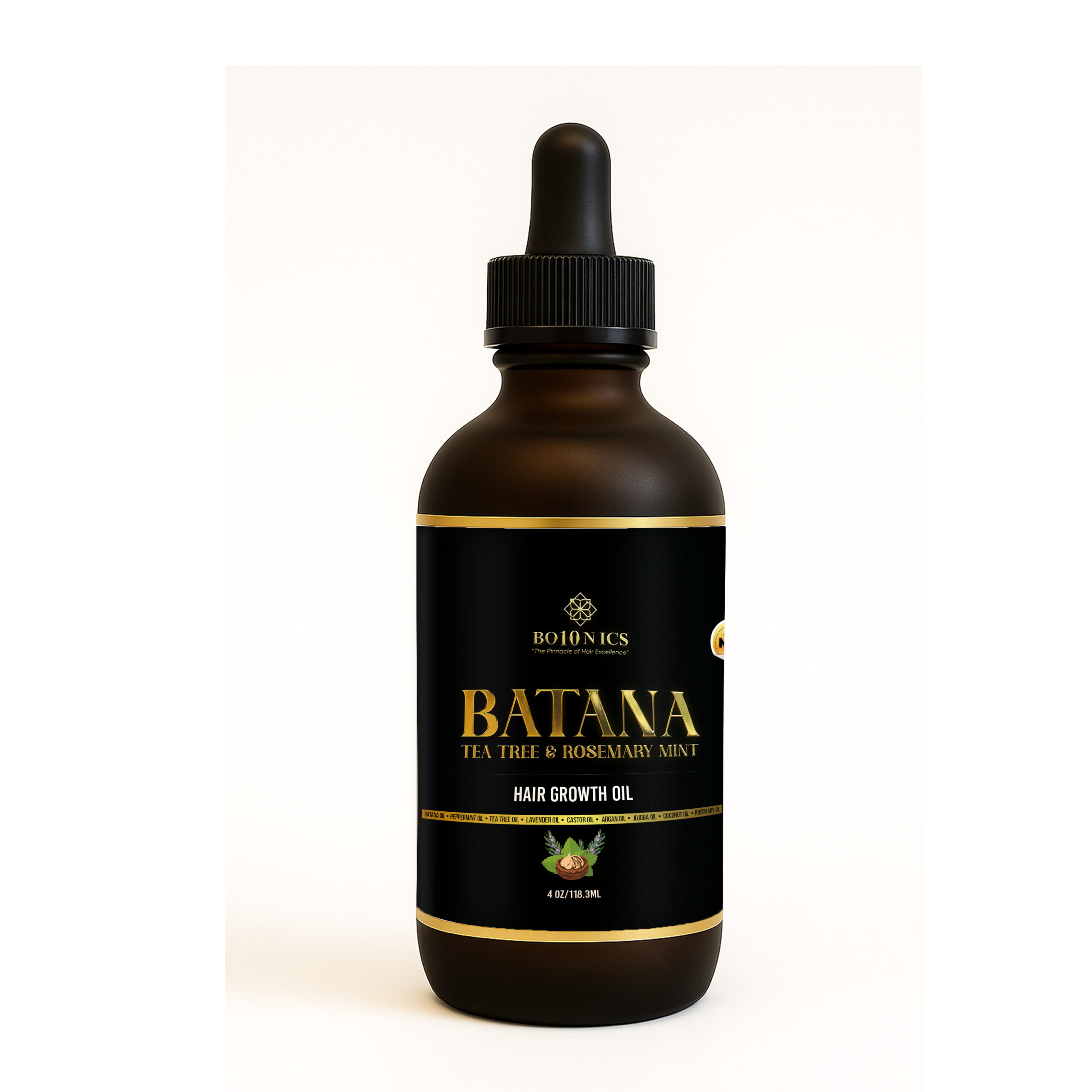 Bo10nics Batana Hair Growth Oil with Tea Tree & Rosemary Mint, 4 oz, Natural Hair Care