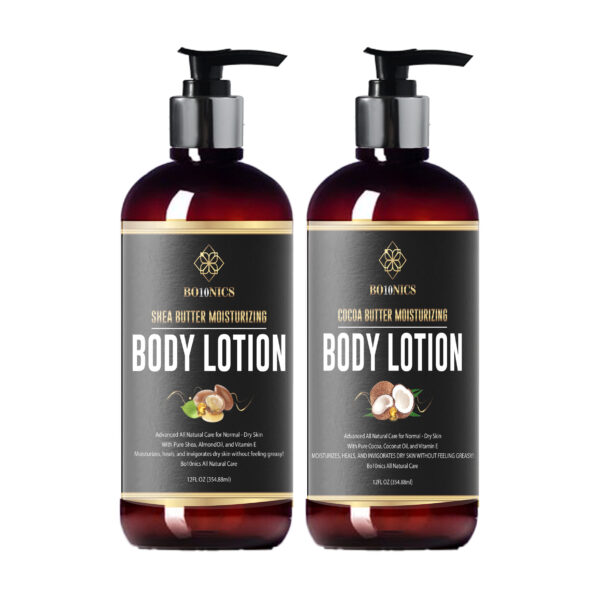 Bo10nics Cocoa Butter Moisturizing Body Lotion – Set of 2 (12 oz Each)