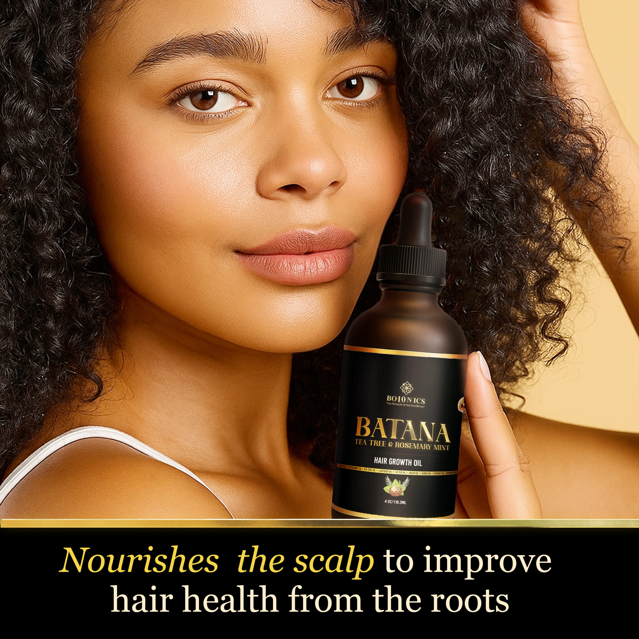 Bo10nics Batana Hair Growth Oil with Tea Tree & Rosemary Mint, 4 oz, Natural Hair Care - Image 6