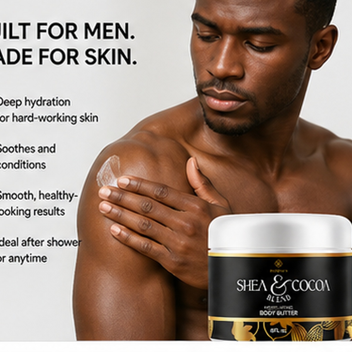 Bo10nics Shea & Cocoa Moisturizing Body Butter– 8 oz For Men - Image 9